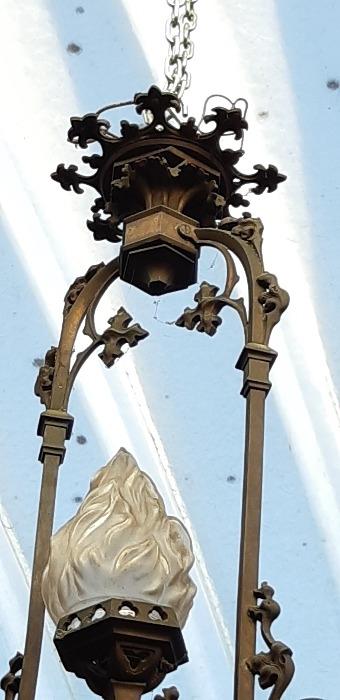 19thC Bronze chandelier 