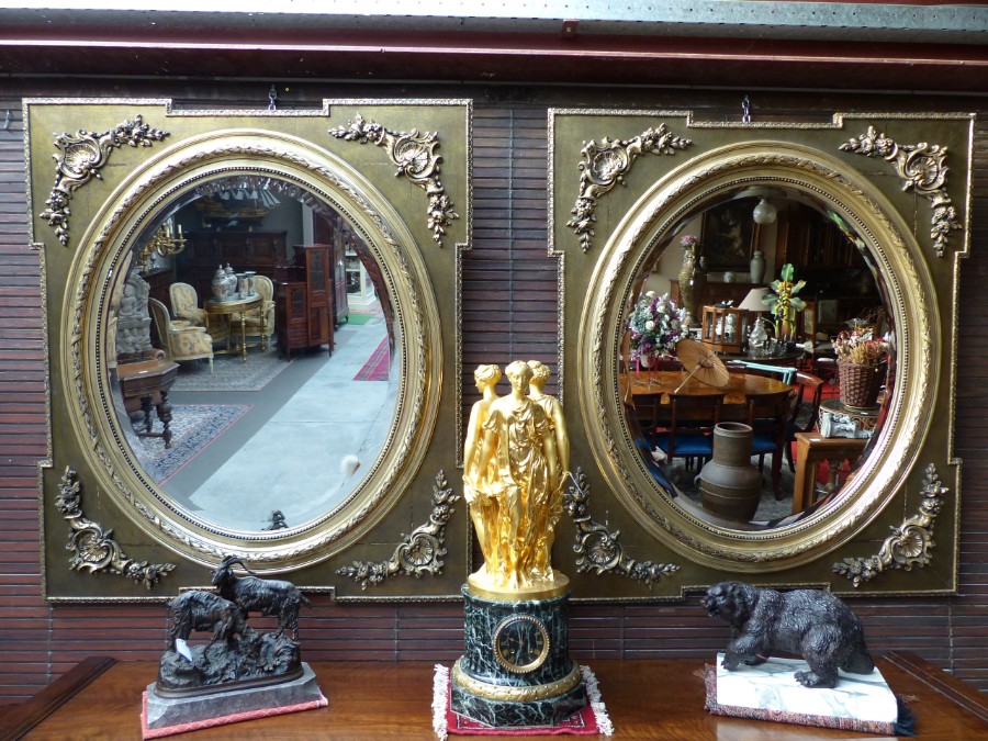 Pair of 19thC mirrors